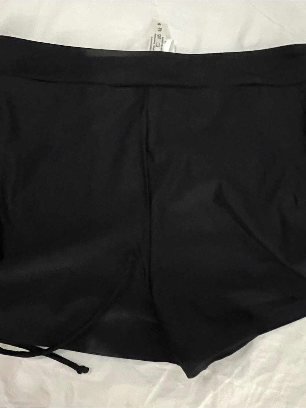Women's Black Drawstring Swim BoyShorts